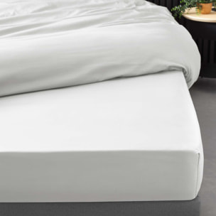 Drap Housse Uni 100% Percale de Coton ORIGINE - Blanc