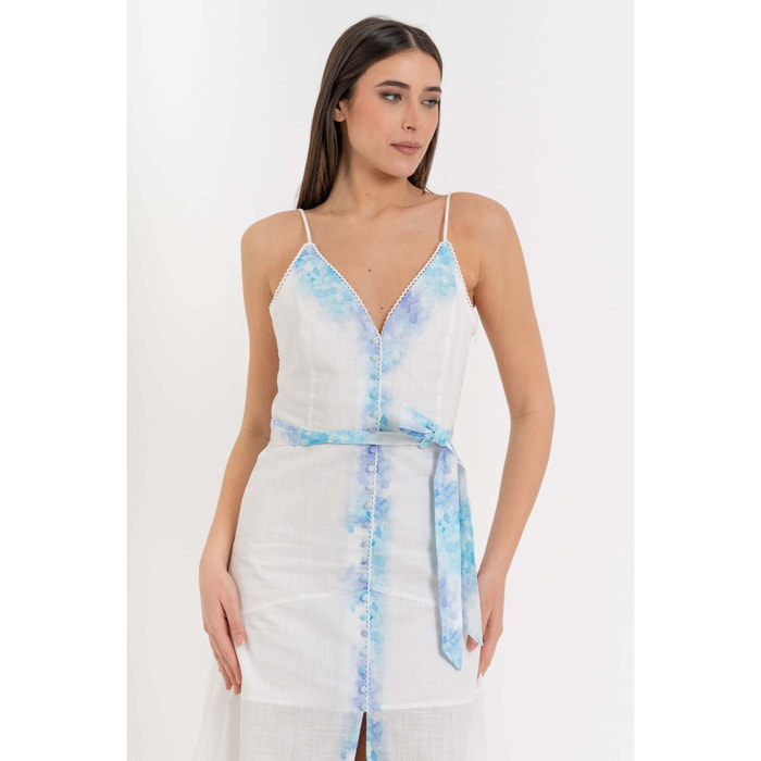 Kocca - Abito da donna in cotone con spalline sottili e cintura Donna