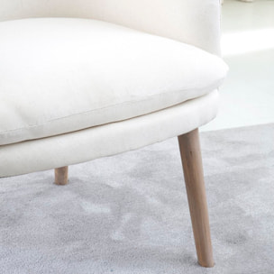 Fauteuil Mara -bois et tissu-couleur beige 60 x 79 x 65 cm