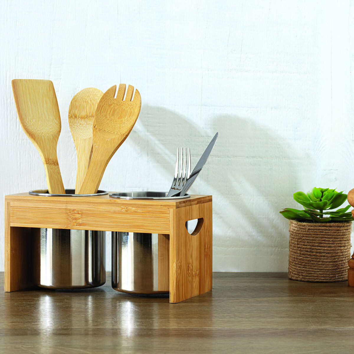 Égouttoir à couverts en inox Bambou