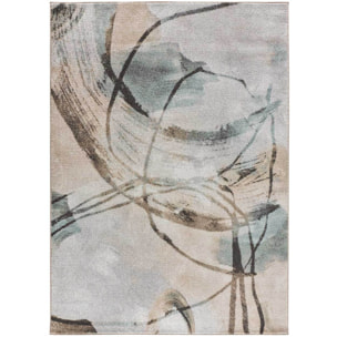 AYDIN Alfombra abstracta de pelo corto multicolor, varias medidas disponibles
