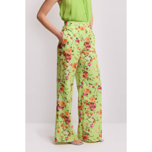 Kocca - Pantaloni con stampa floreale Donna, Fantasia floreale