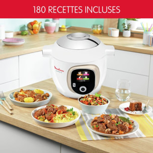 Cookeo MOULINEX CE85BA10 blanc 6 L, 6 modes de cuisson, 180 recttes