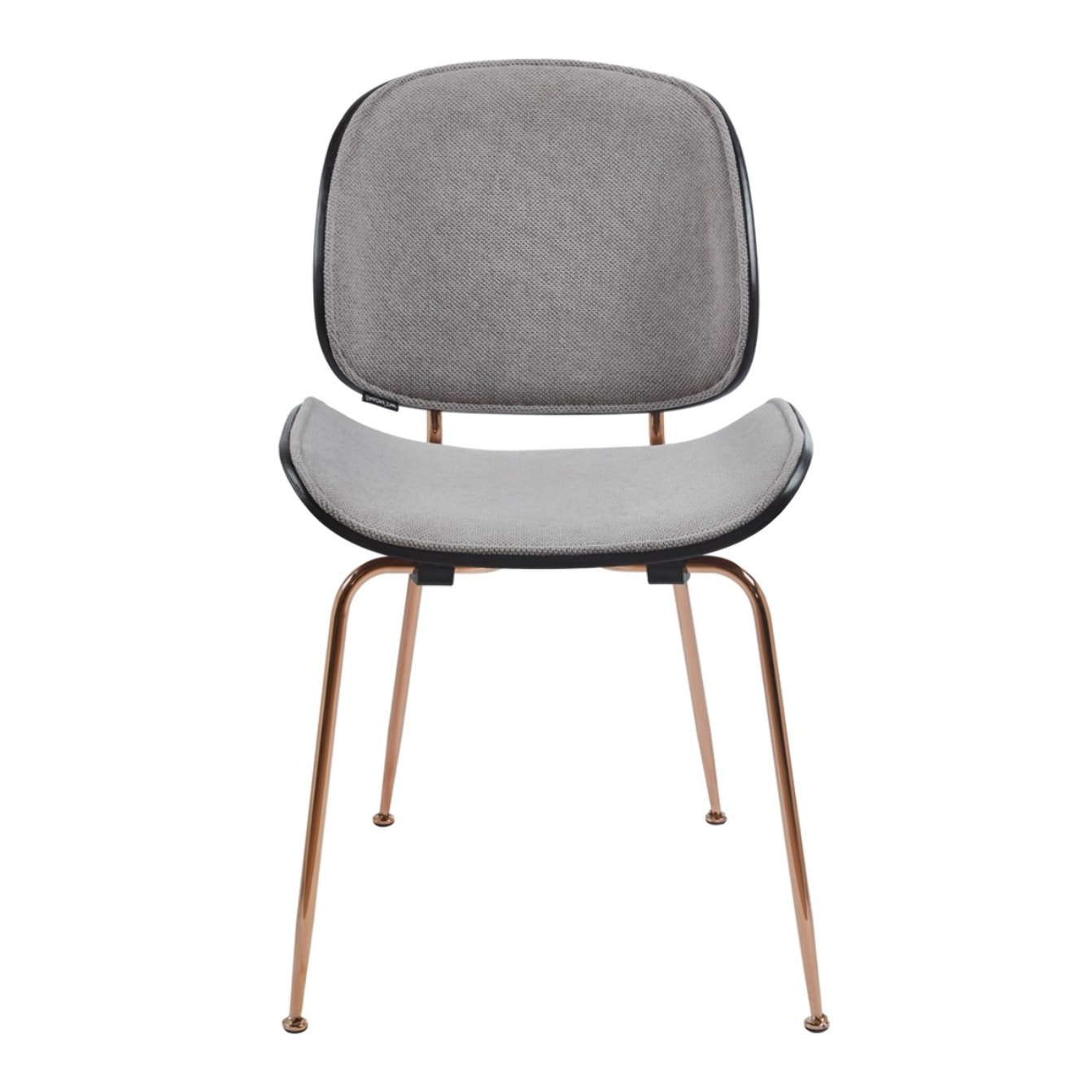 Sedie moderne in tessuto grigio con struttura oro rosa set da 4 - Elizabeth