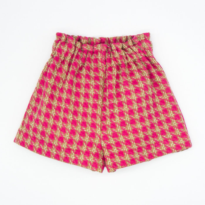 SHORT PATA DE GALLO FUCSIA