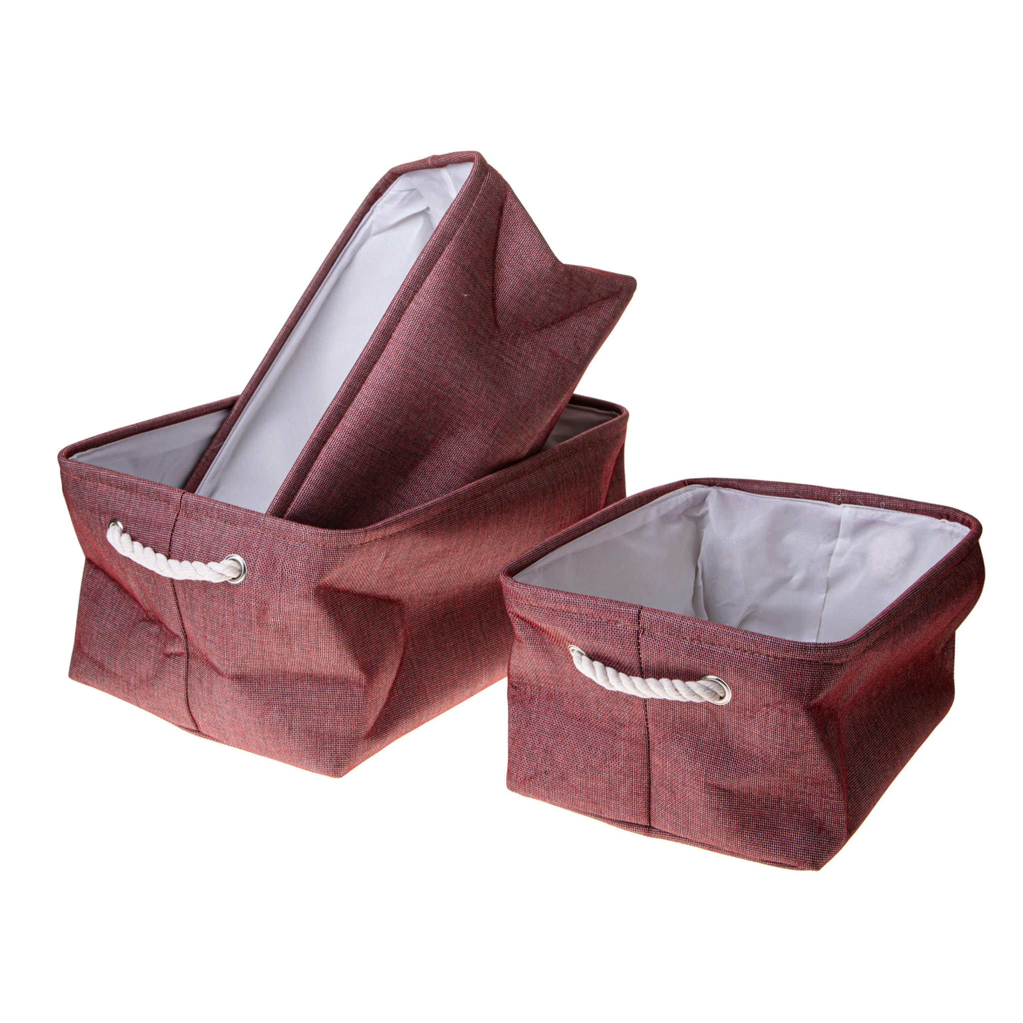 Serie Da 3 Contenitori St.45 Cm - Pezzi 1 - 45X22X32cm - Colore: Rosso - Bianchi Dino - Decorazioni Varie