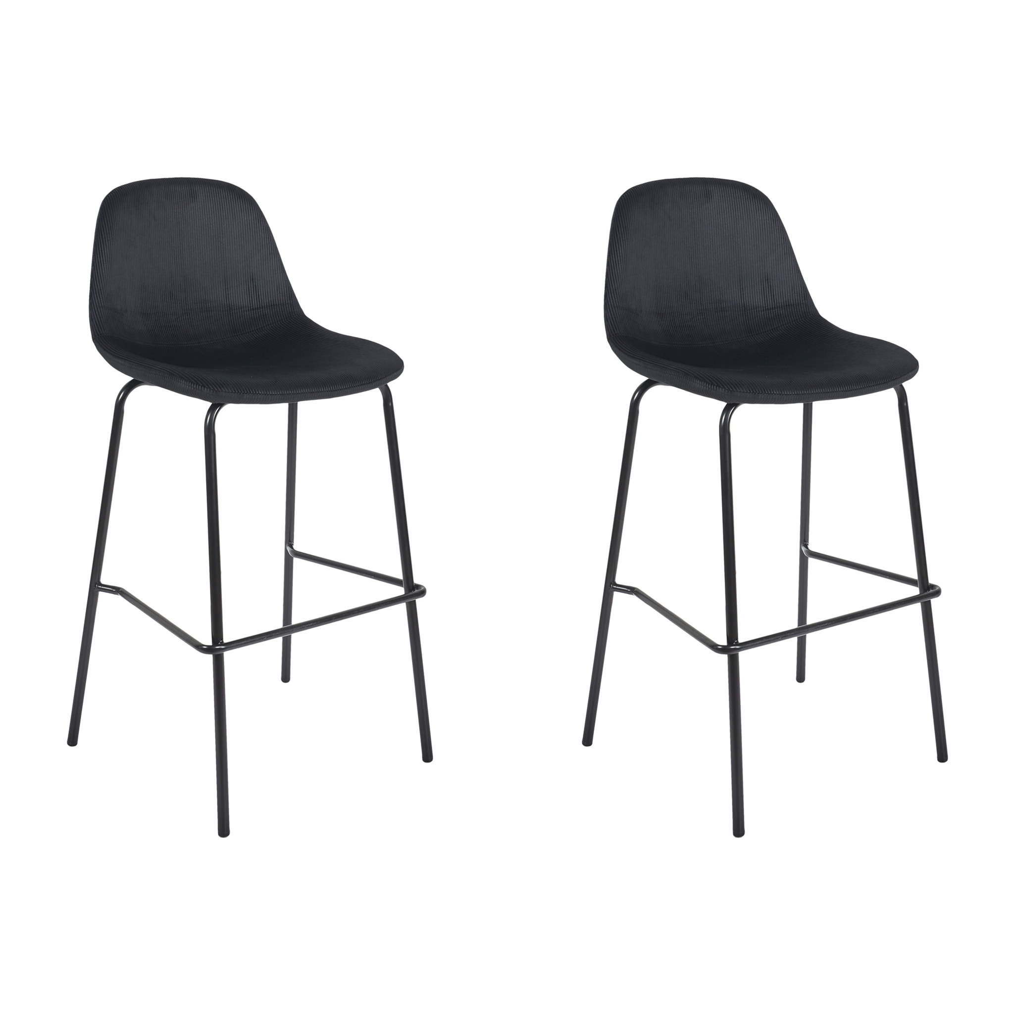 Chaise De Bar Giulia Noir - Lot De 2