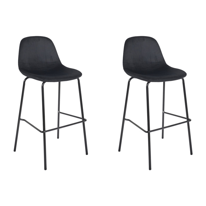 Chaise De Bar Giulia Noir - Lot De 2