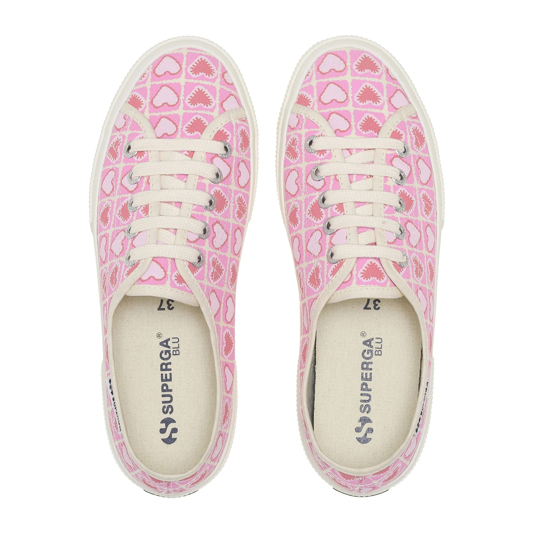 Superga - Donna Rosa - 3750 Heart Crochet Print Leggera