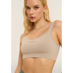 Top sportivo seamless con scollo a cuore e supporto leggero