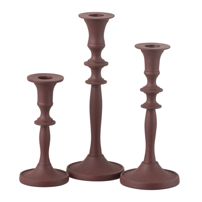 J-Line chandelier Classique - aluminium - bordeaux - set de 3