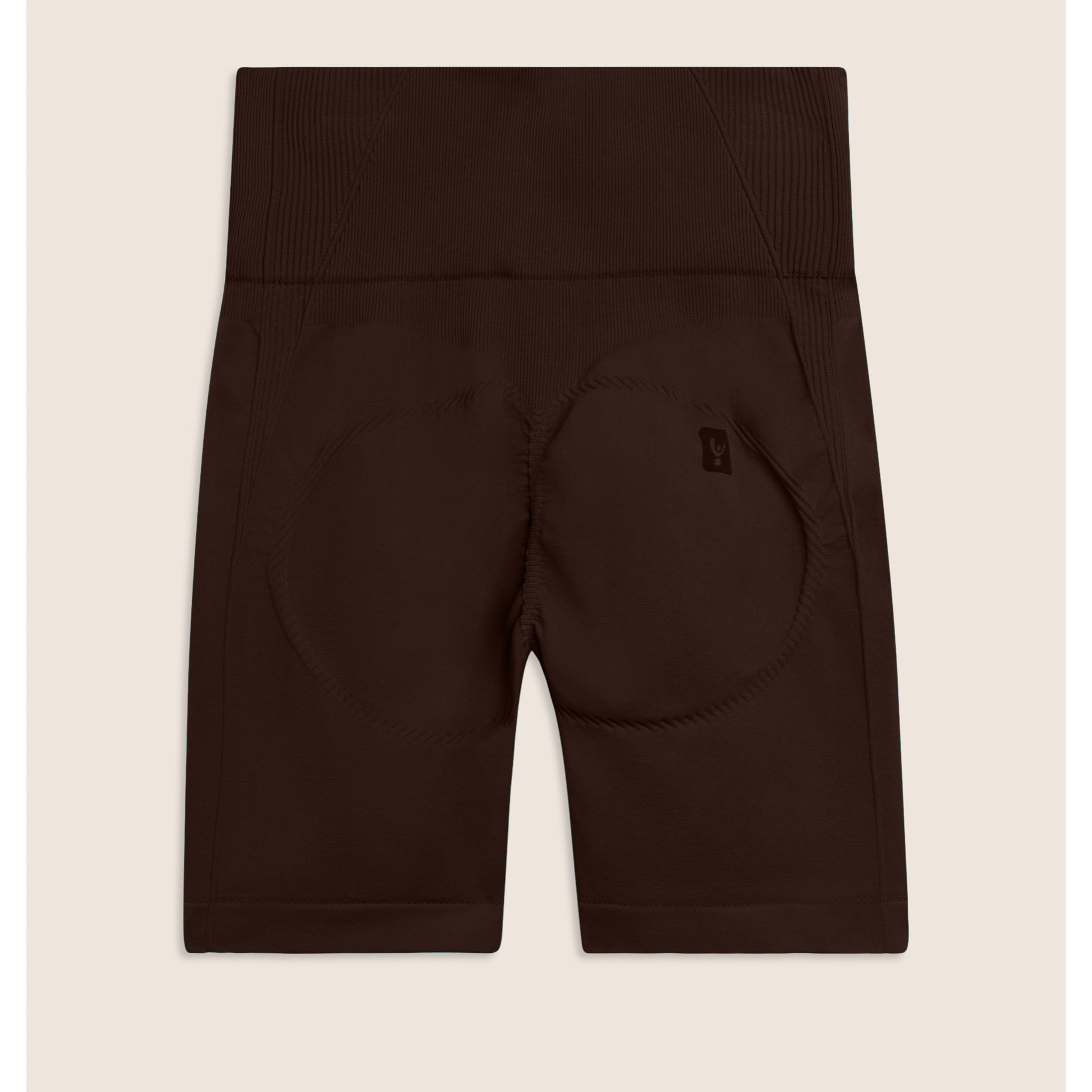 Leggings Corti Seamless con Vita Alta e Inserti in Costina