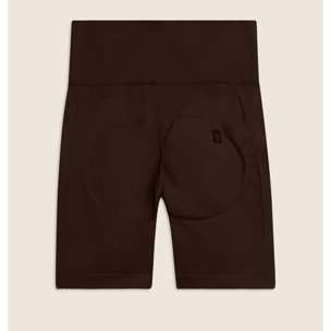 Leggings Corti Seamless con Vita Alta e Inserti in Costina