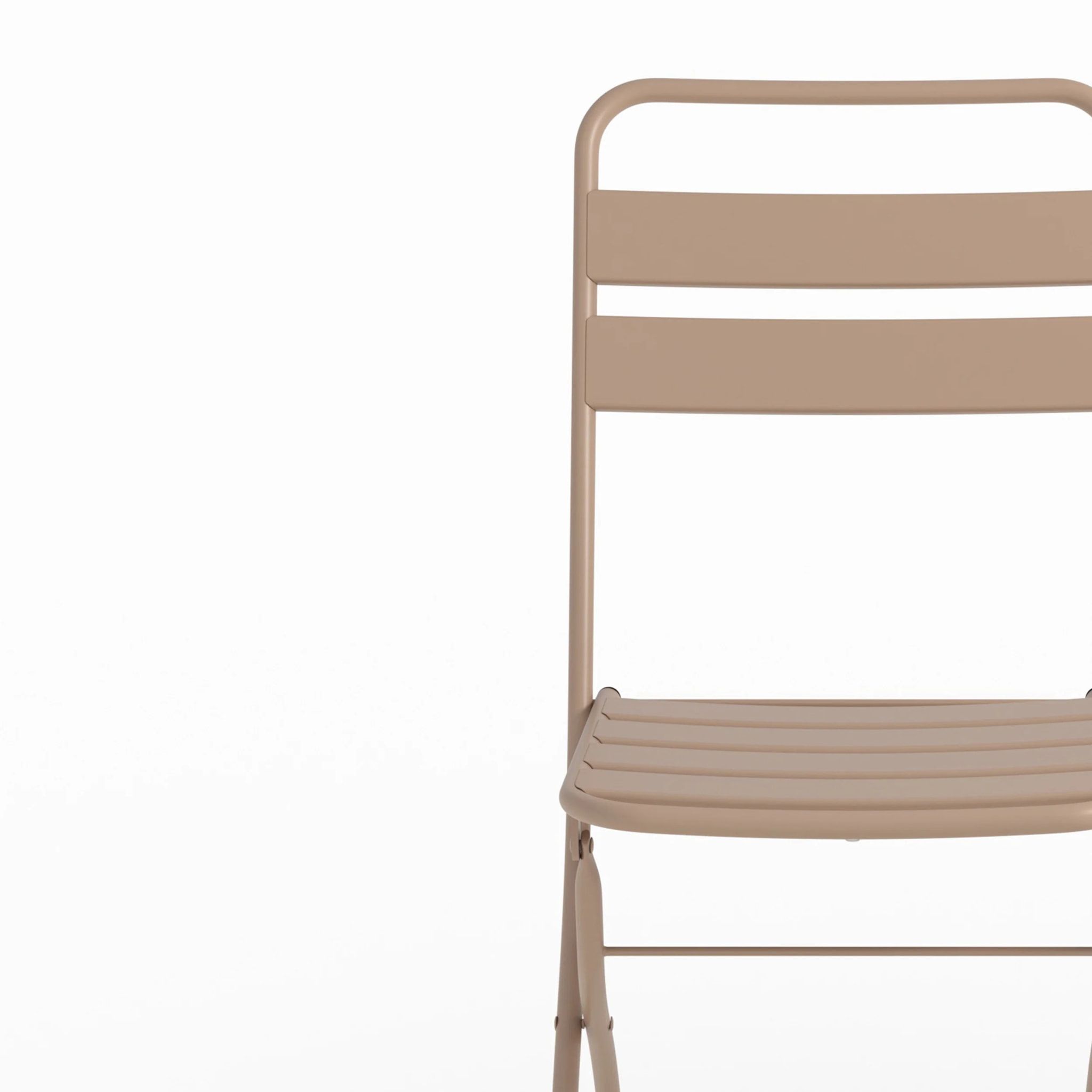 Table et chaises de jardin pliantes 4 personnes en métal taupe - Yumi