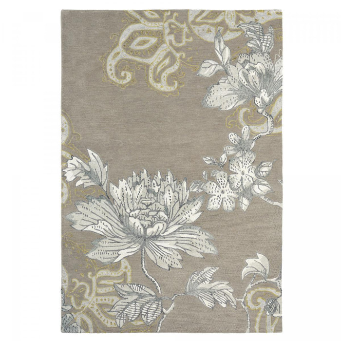 Tapis salon et chambre fait à la main en laine motif floral ZAQUI