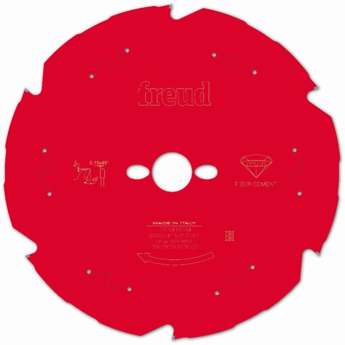 Lame diamant pour scie circulaire portative FREUD - Ø260 2,4/1,8 AL30 Z6 TD 10° - F03FS09849 -FR26F001M