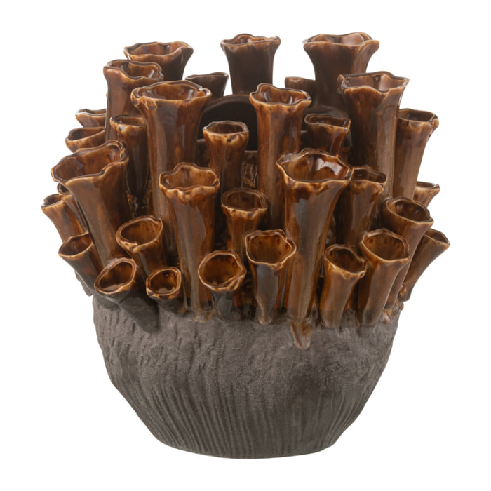 J-Line vase Anemone - porcelaine - marron/gris - small -  Ø 23.5 cm