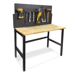 Phoenix TW Series TWD4723 Ã©tabli pliable 47 pouces noir avec plateau en hÃ©vÃ©a