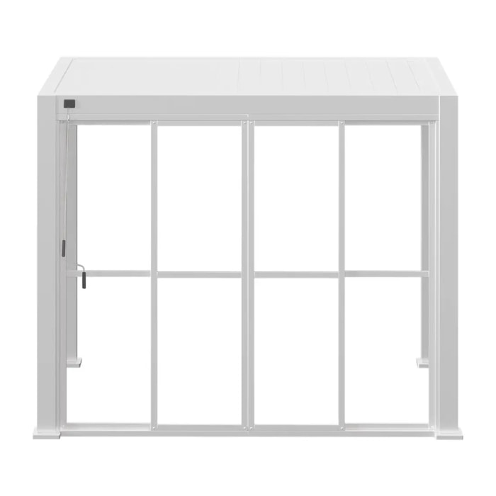 Portes coulissantes pour pergola bioclimatique "Evora" grand modèle - 1/3 côté - 2,7 x 2,3 m Blanc