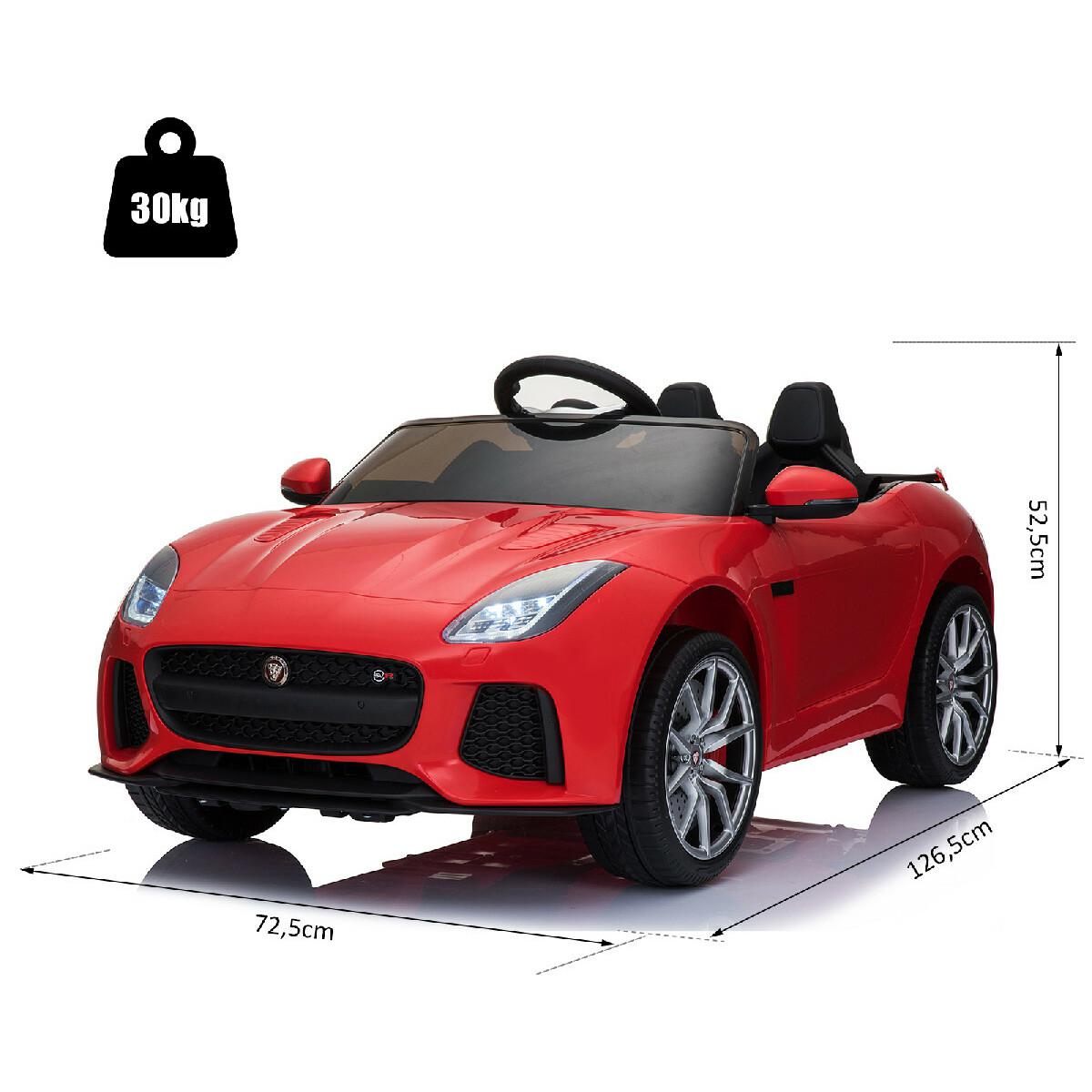 Voiture véhicule électrique enfants 12 V - V. max. 8 Km/h effets sonores + lumineux rouge Jaguar F-Type SVR coupé