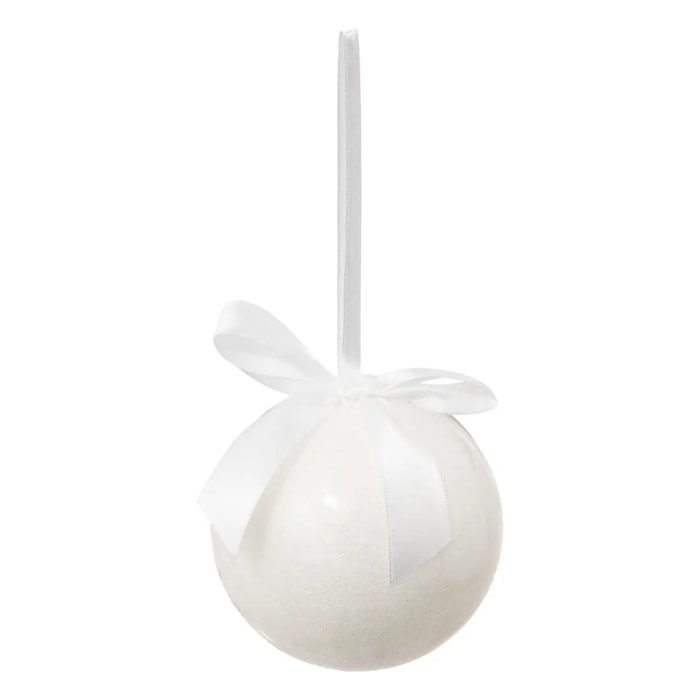 Boule de Noël unie blanche 90mm