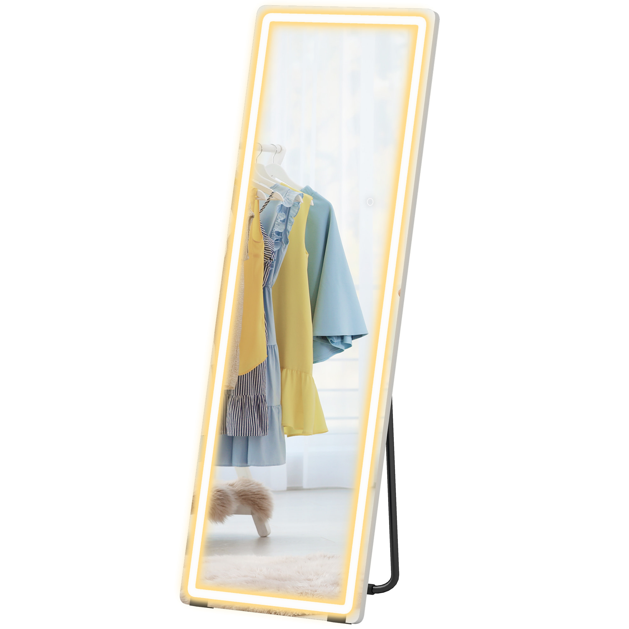Miroir sur pied LED pleine longueur 150 x 50 cm 3 couleurs réglables