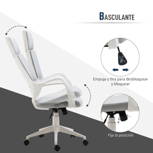 Silla de Oficina Giratoria, Función Basculante, Silla de Escritorio de Malla con Altura Ajustable, Respaldo Alto y Reposabrazos, para Estudio, Dormitorio, Despacho, Carga 120 kg, Gris