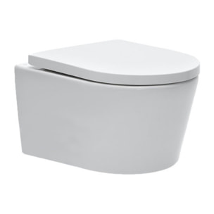 Pack WC Bâti-support Villeroy & Boch + WC sans bride SAT + Plaque blanche + Set d'isolation phonique