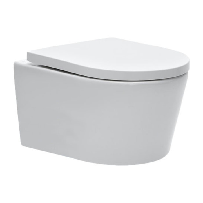 Pack WC Bâti-support Villeroy & Boch + WC sans bride SAT + Plaque blanche + Set d'isolation phonique