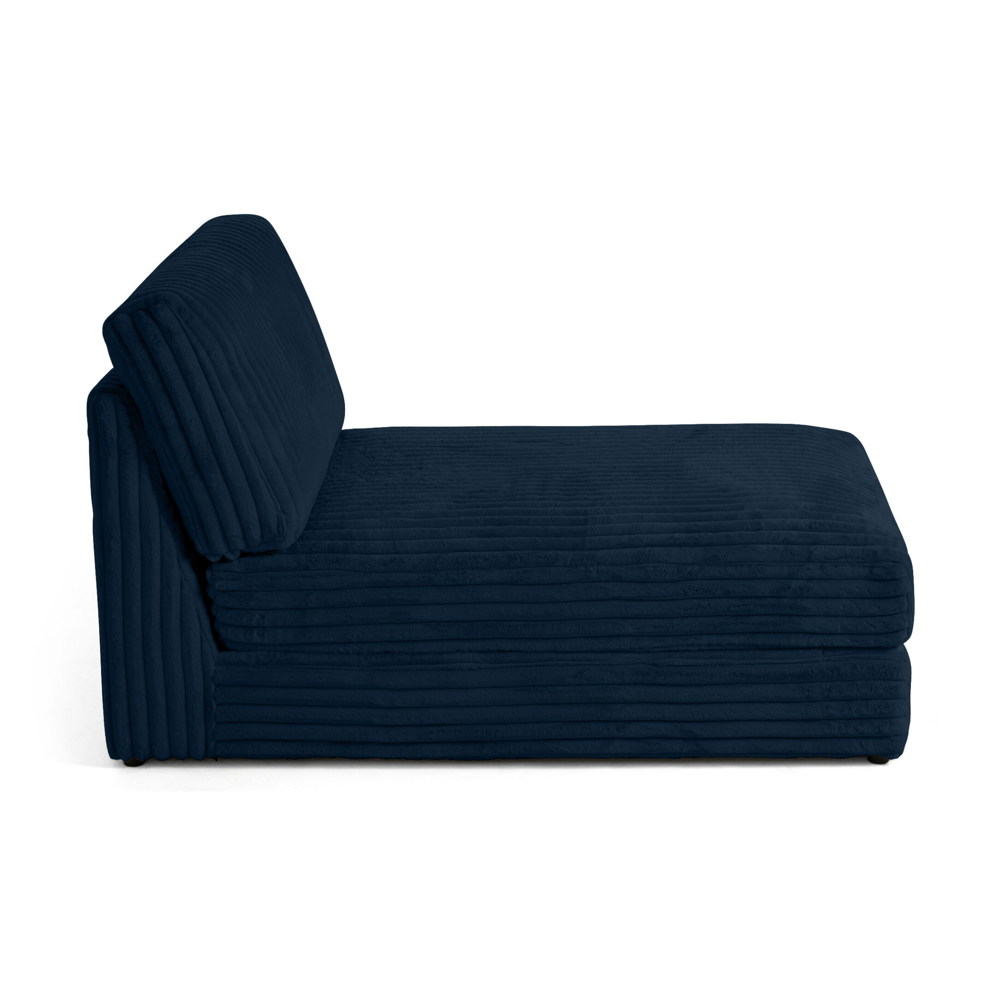 Jasper - module méridienne - en fausse fourrure côtelée - Bleu