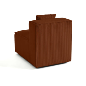 Arty - module d'assise - en velours côtelé - Terracotta