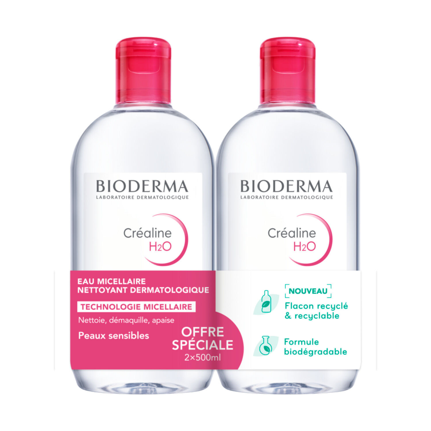 Créaline - Eau Micellaire Démaquillante 2x 500 ml