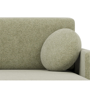 Calypso - canapé d'angle réversible 4 places convertible avec coffre en tissu - Vert sauge