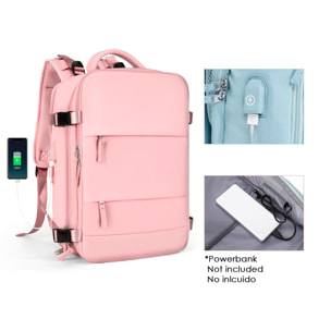 Zaino da cabina da viaggio di grande capacità con più scomparti (scarpe, abbigliamento, portatile).