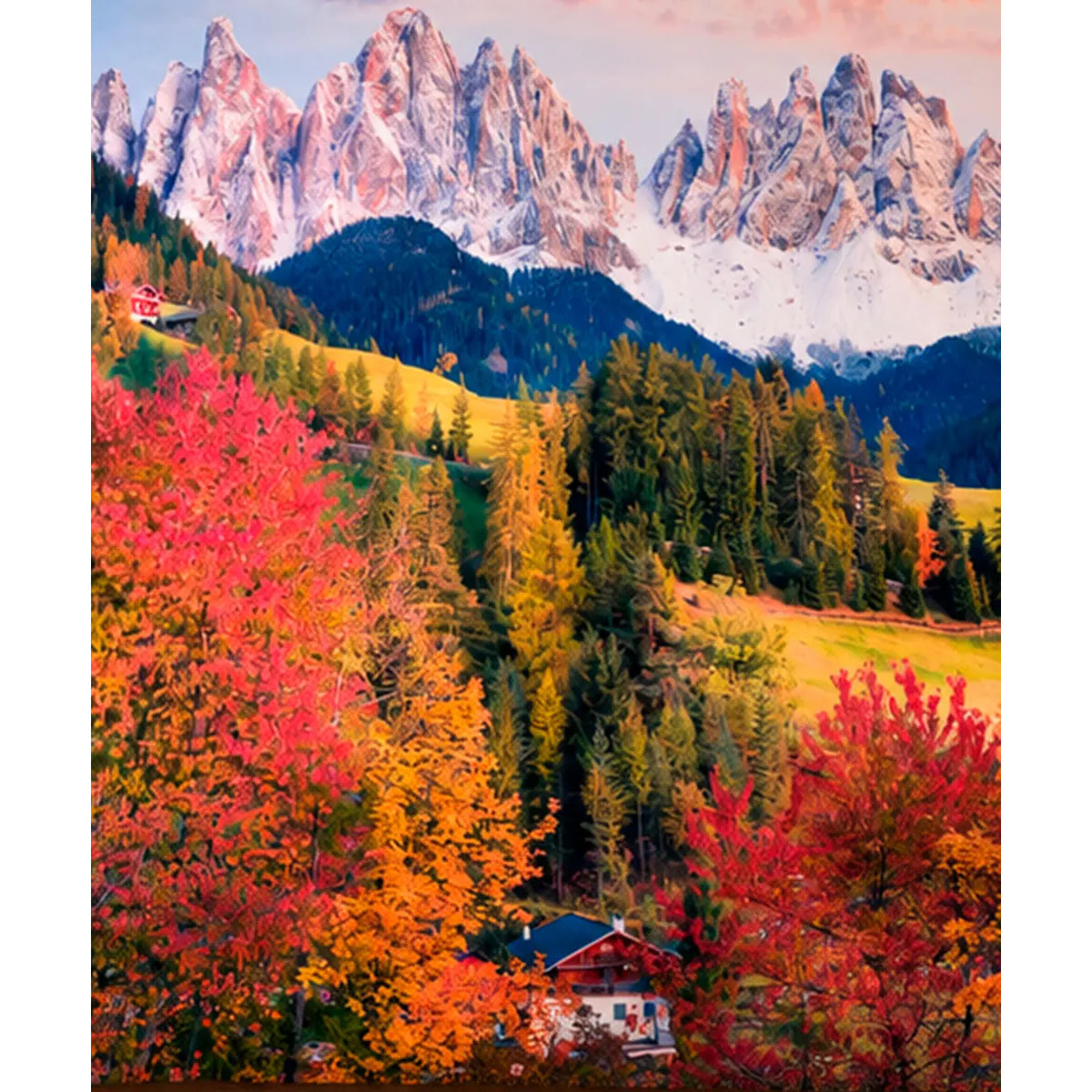Parure Copripiumino Dolomiti pasaggio montano 100% cotone