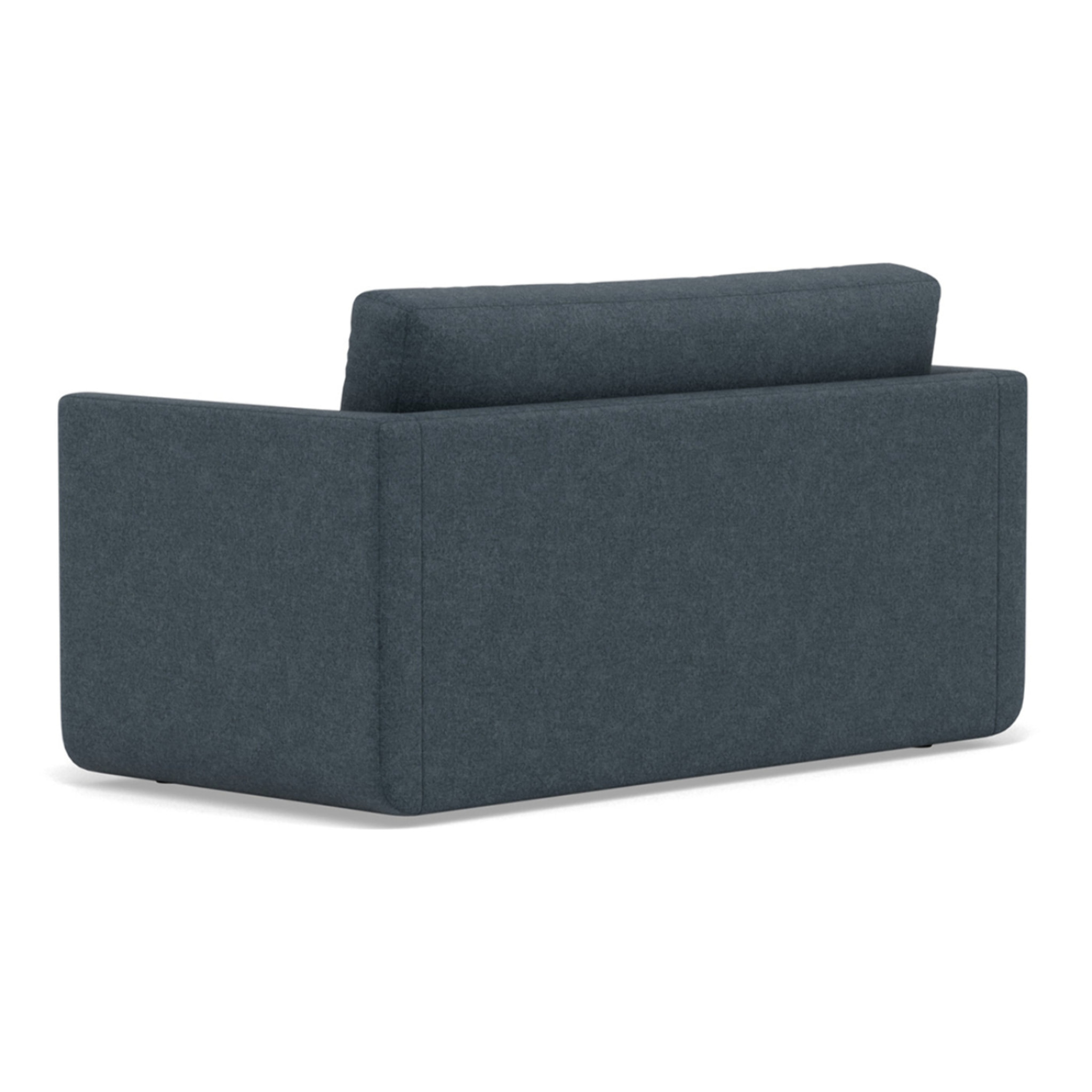Isana - Canapé 2 places convertible déplimousse avec accoudoirs incurvés en tissu - Bleu