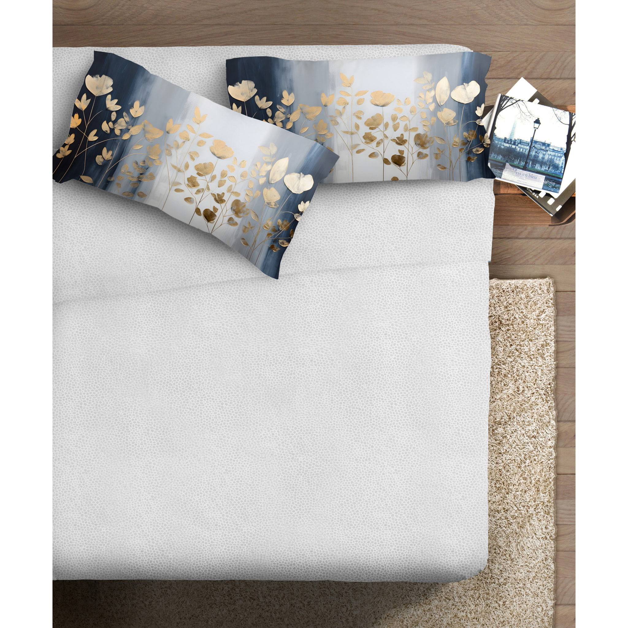 Completo letto fotografico Fine-Art IPERSAN Puro Cotone Silver