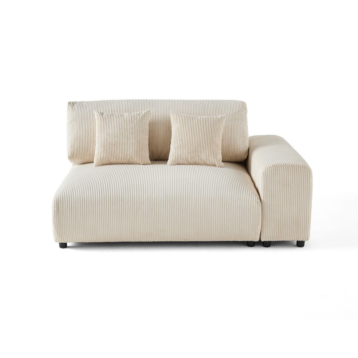 Garance - module d'assise 2 places avec accoudoir droit - en velours côtelé - Beige
