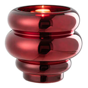J-Line bougeoir/vase Cléa - verre -  rouge foncé - Ø 20 cm