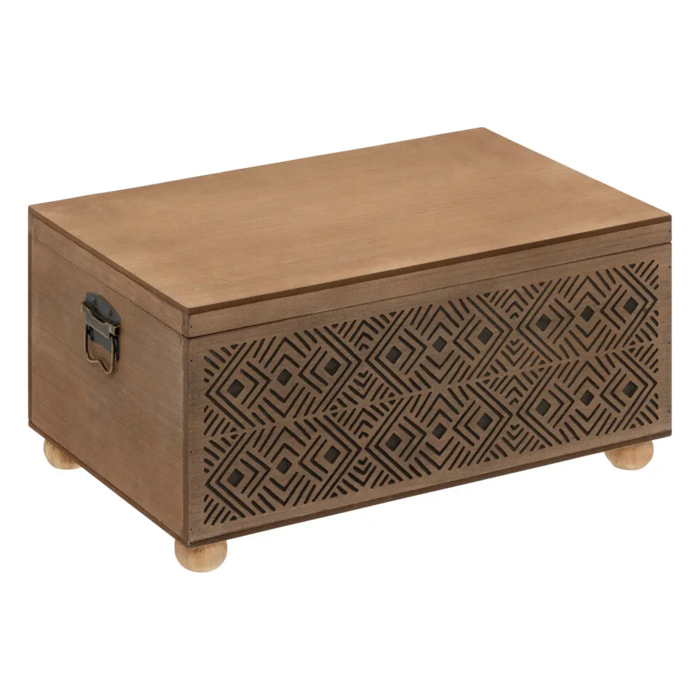 Lot de 2 malles "Exotic Panama" L41/51cm caramel