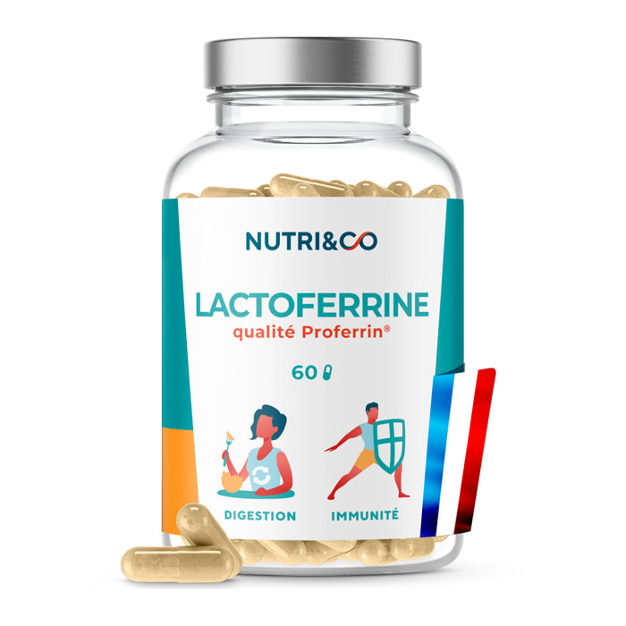 Nutri&Co Lactoferrine Brevetée Proferrin® - Système Immunitaire - 60 gélules Vegan