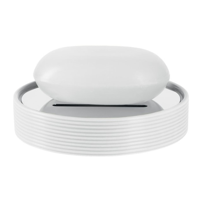 Porte savon Céramique TUBE RIBBED Blanc Spirella