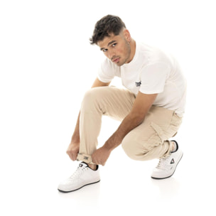 Pantaloni cargo in twill da uomo con passanti Leone Easy