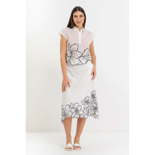 Kocca - Blusa donna 100% cotone con colletto e motivo floreale Donna