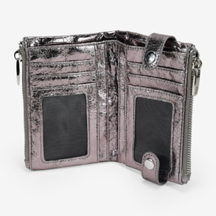 Billetero mediano plomo con doble cremallera