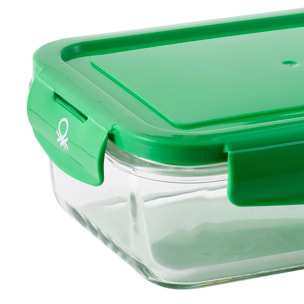 Hermético rectangular  tapa verde benetton