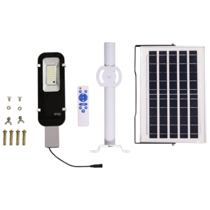 Luz Solar Exterior con 54 LED Luz de Seguridad de Pared de Aluminio IP65 Impermeable con Iluminación Blanca Fría y Mando a Distancia para Jardín Patio Camino 68x37x16 cm Plata