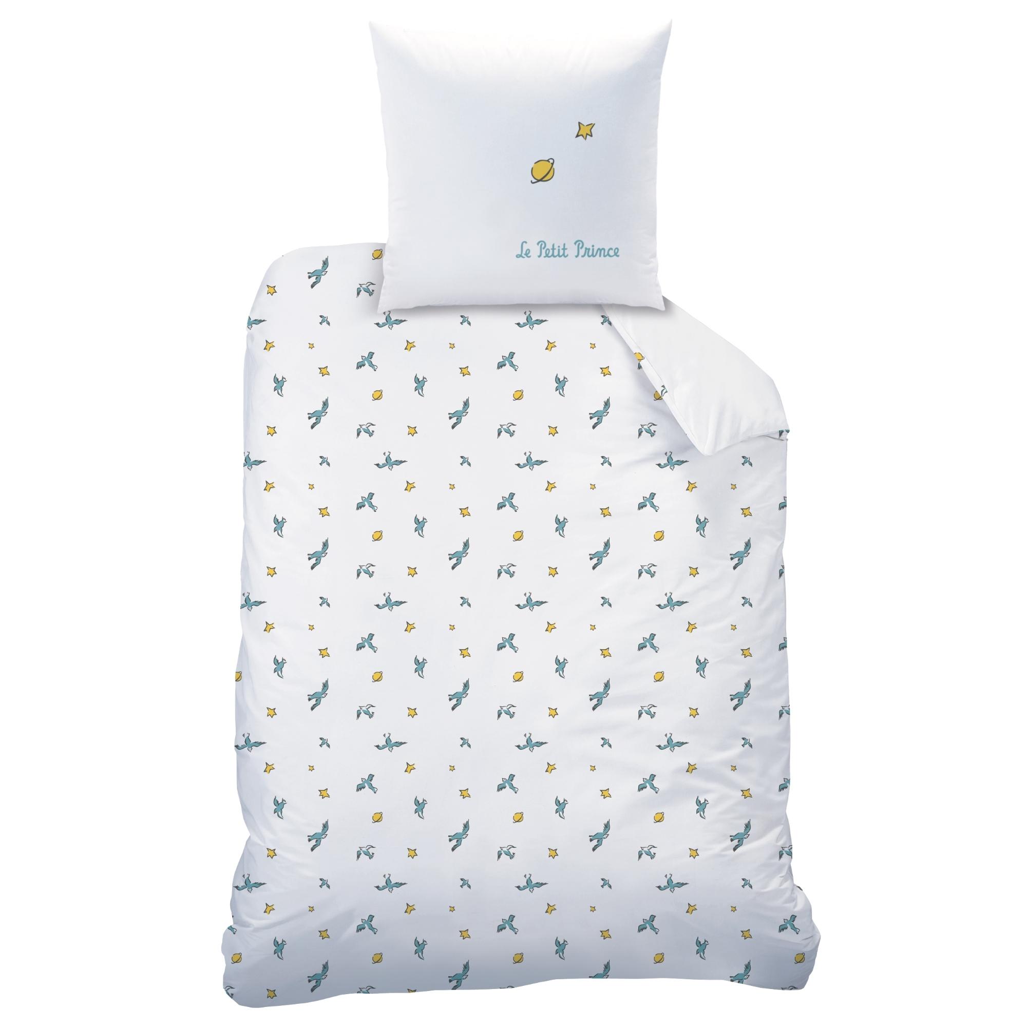 Parure de lit imprimée 100% coton, LE PETIT PRINCE BIRDS