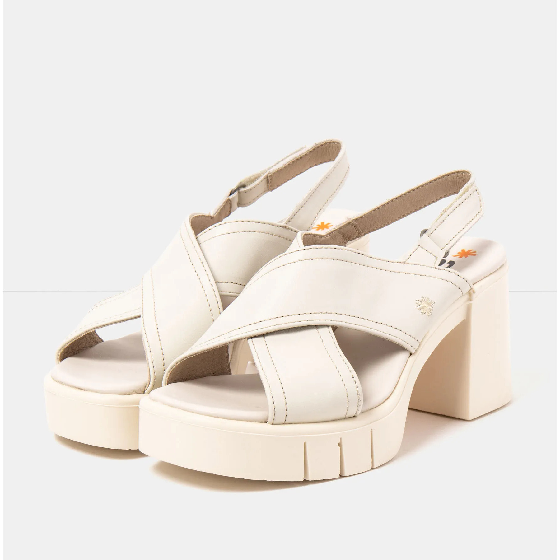 Sandalias con tacón 1990 NAPPA CREAM / EIVISSA color Cream