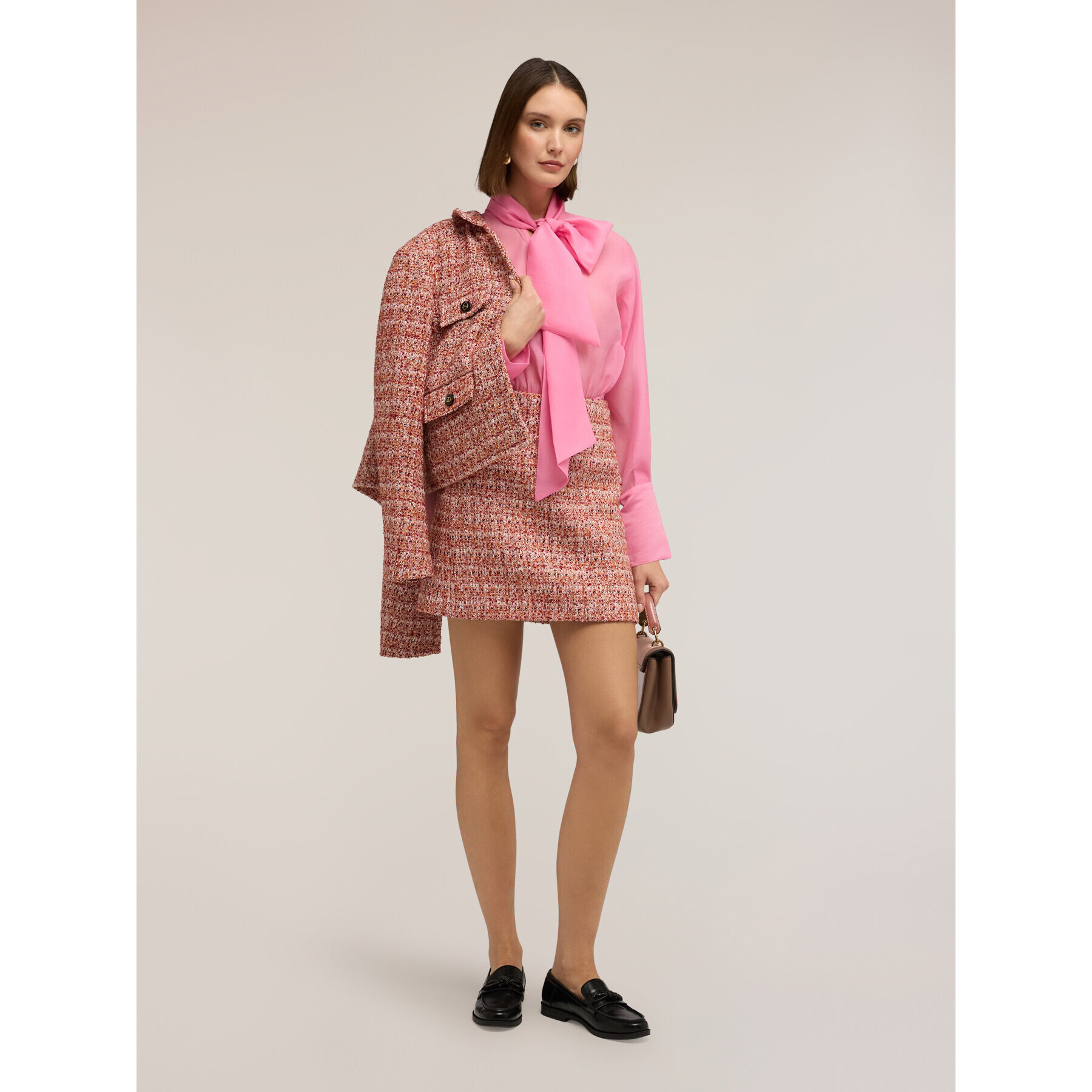 Motivi - Camisa con lazo de organza - Rosa